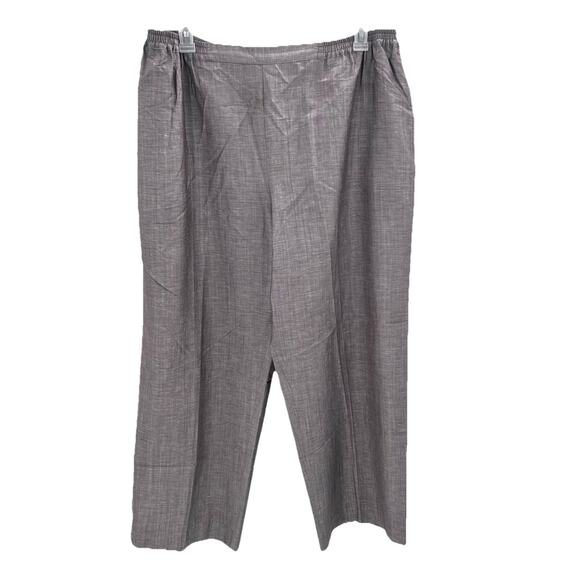 Eskandar Brown Silk Linen Blend Pull On Wide Leg Trouser Pants Size 3 - Picture 1 of 6